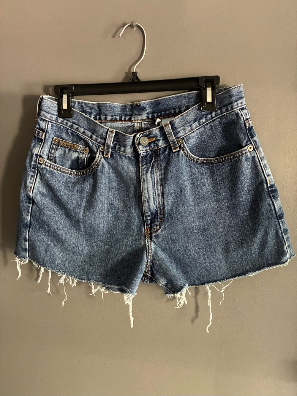 CK Calvin Klein Jeans Y2K Distressed Blue Denim Cutoff Shorts